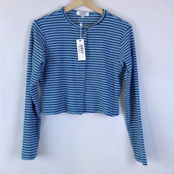 FRANKIES Cherie Terry Cardigan Sweater size L - Picture 2 of 9